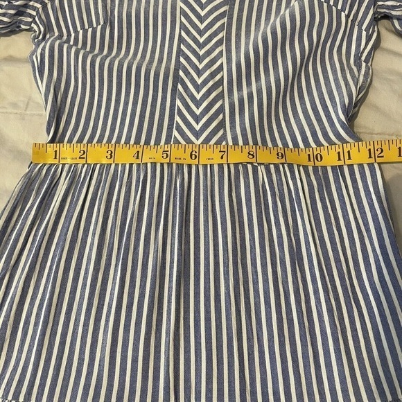 Monteau Los Angeles Midi Dress Blue White Striped Ruffles Women’s Size M… - Picture 4 of 7